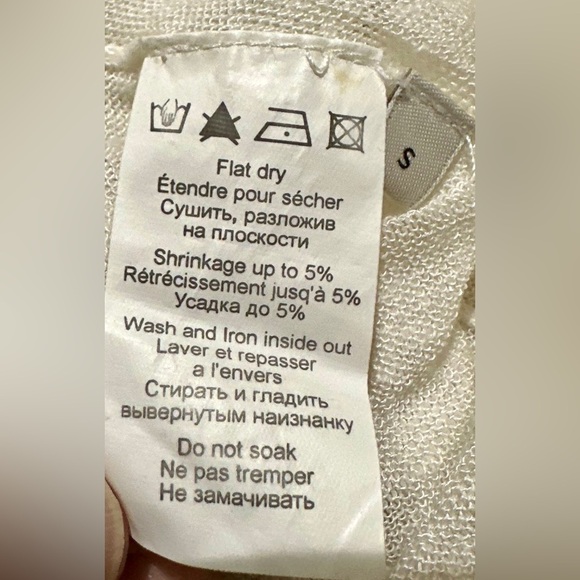 Y2K Malene Birger Silk Blend Crocheted Flutter Sleeve Boho Top - Picture 8 of 8